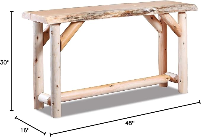 Log Sofa Table Live Edge Wood Pine and Cedar — Natural Furniture — Sofa Tables - Image 2