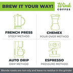 Wink Coffee Blonde Roast, Light Roast Whole Bean Coffee, Single Origin Colombian Arabica Beans, 2.2 lb, Small-Batch, Smooth, Sustainably Sourced