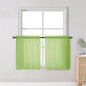 Short Lime Sheer Curtains 30 Inch Length 2 Panels Set, Kitchen Curtains Tiers by OWENIE