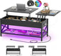Aheaplus Black Lift-Top Coffee Table by Aheaplus