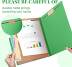 12 Pcs Classification Folders Letter Size, Back to School Supply for Teacher, Student, 2 Pocket Dividers Pressboard File Folder Bulk with 2 Fasteners, 2 in Expanding File Organizer (Green)