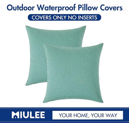 MIULEE Pack of 2 Decorative Outdoor Solid Waterproof Throw Pillow Covers Spring - Image 6