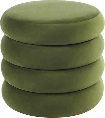 Flouki 19.5" Storage Ottoman Round, Vanity Stools by Flouki