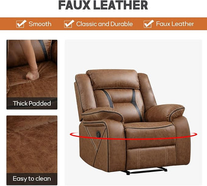 EBELLO Faux Leather Recliner Sofa Furniture Set - Image 5