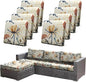 CALBODE 8PACK Outdoor Sofa Seat Cushion Covers, Floral Printed Stretch by CALBODE