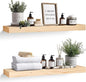 36x8x1.6 inch Floating Shelves Set of 2 – Solid Wood Rustic Wood Wall Mounted by YLYHSST