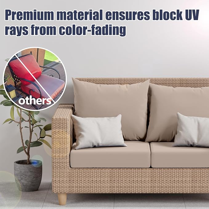 8Pcs Outdoor Cushion Covers, Stretch Patio Furniture Couch Chair Slipcovers | - Image 4