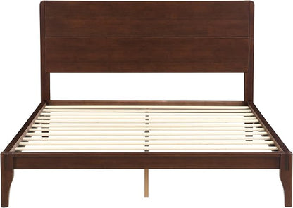 Merax Queen Size Bamboo Platform Bed, Mid-Century Modern Bed Frame - Image 6