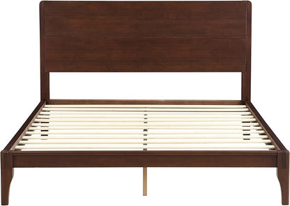 Merax Full Size Bamboo Platform Bed, Mid-Century Modern Bed Frame - Image 6