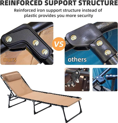 Patio Lounge Chair 2 PCS Folding Chaise Bed - Image 4