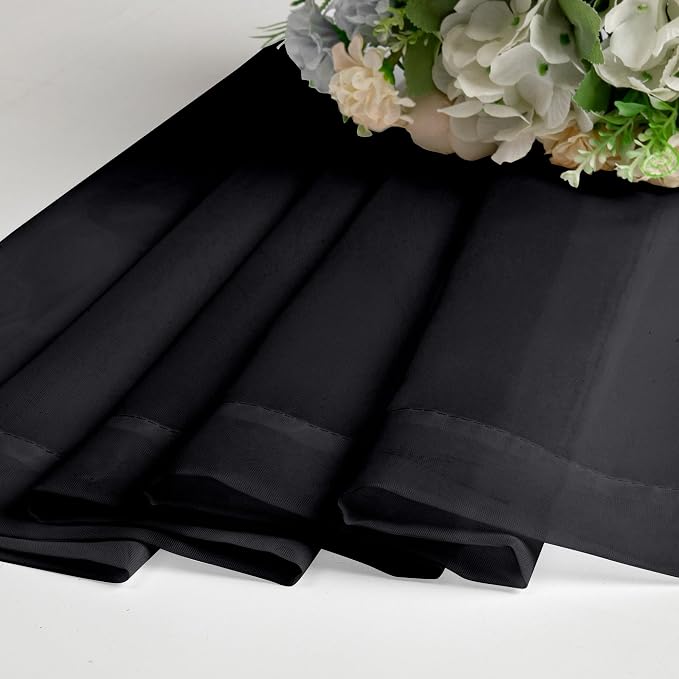 Chyhomenyc Black Sheer Curtains 30 inch Length 2 Panels, Light Filtering Voile - Image 6