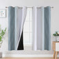 Stone Blue and Greyish White Blackout Curtains by ESTELARTEXTILER