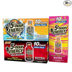 5-Hour Energy Extra Strength Shots Variety Pack, 30 Count (1.93 fl oz) - Extra Strength Berry, Tidal Twist, Strawberry Banana Flavors