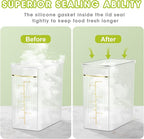 TBMax Rice Storage Container 20 Lbs, Crystal-Clear Large Food Container Rice Holder Bin with Measuring Cup for Flour, Sugar, Oatmeal, Kitchen Pantry Organization and Storage