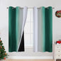 Green and Greyish White Blackout Curtains 42Wx63L 2 Panels | Ombre Curtains by ESTELARTEXTILER