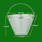 Reusable #4 Cone Coffee Filters for Ninja Dual Brew Pro Coffee Makers,Compatible with Ninja CFP301 CFP201,8-12 Cup Stainless Steel Basket