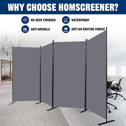 Room Divider 6FT Portable Room Dividers and Folding Privacy Screens, 4 Panel - Image 3