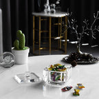 kitCom Crystal Candy Dish with Lid Hand-Cut Home Decorative Jewelry Box Candy Jar W 4" x H 3.5", Comes With Gift Box