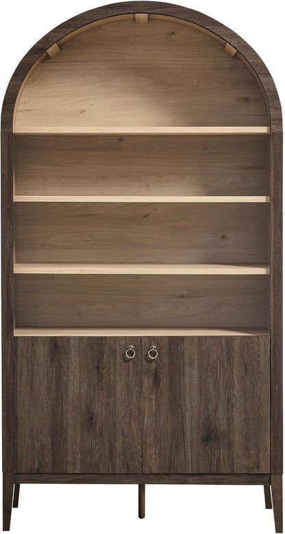Modway Nolan Tall Arched Storage Display Cabinet in Dark Walnut - Image 8
