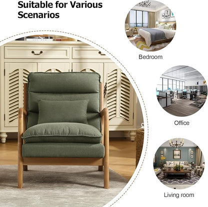 INZOY Accent Chairs Set of 2, Mid Century Modern Accent Chair - Image 7
