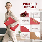 72 Pcs Classification Folders Letter Size, Back to School Supply for Teacher, Student, 3 Dividers Pressboard File Folder Bulk with 2 Fasteners, 3.5 Inch Expanding File Organizer (Red)