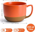 MIAMIO – 15 Ounce, Set of 4 Ceramic Latte Mug – Elegant Modern Coffee Mug Set for Cafe, Latte, Tea, Hot Cocoa - Drinks Dishwasher & Microwave Safe – Aura Collection (Cozy Neutral, Coffee Mug(4x))