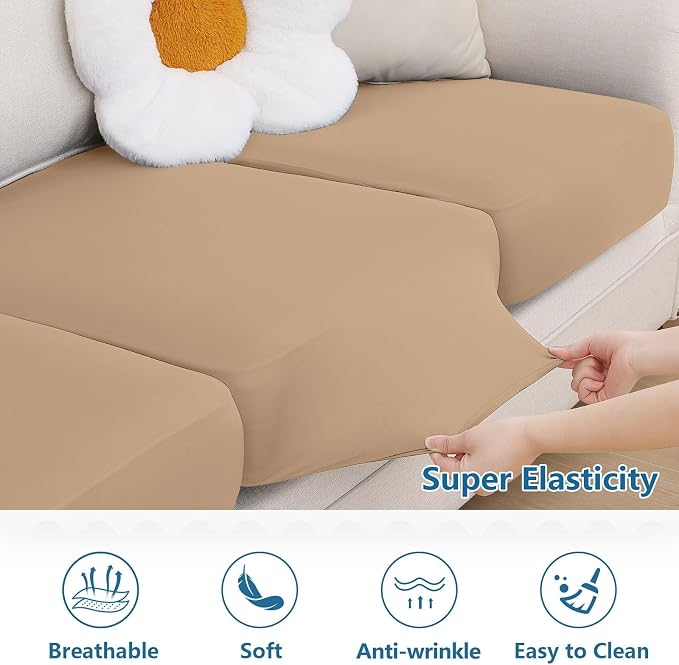 Milk Silk Couch Cushion Covers, Sofa Covers Washable - Image 6