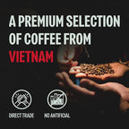 BAZAN COFFEE Too Strong Vietnamese Robusta Ground Coffee - Dark Roast High Caffeine - Bold Espresso Flavor Low Acidity - 12oz Bag