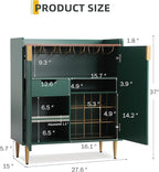 Wine Bar Cabinet Sideboard Buffet Cabinet with Wine Rack & Coffee Bar Station - Adjustable Shelves, Glass Holder and Storage Drawers for Kitchen, Dining Room, Living Room Green