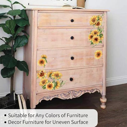 Vintage Floral Rub on Transfer for Furniture Large Flower UV DTF Transfer - Image 2