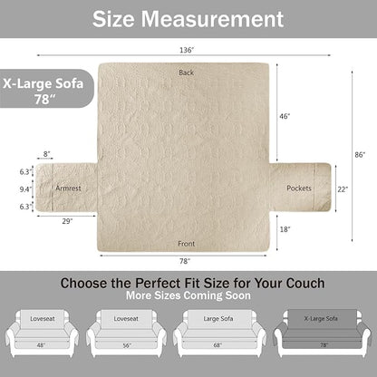Soft Quilted Couch Cover with Pockets - Image 7