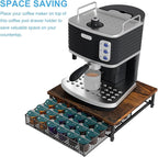 Coffee Pod Drawer Holder for K Pod Coffee Pods Holder for Counter 36 Capacity Pods Storage Organizer for Coffee Capsule Storage with Sliding Baskets for Coffee Station Black
