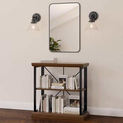 Leick Home Finnick Mixed Metal Bookshelf, 2 Shelves, Easy Assembly, - Image 8