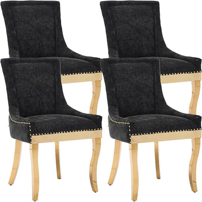 Upholstered Dining Chairs Set of 4, Modern Fabric Side Chairs by MZDOO