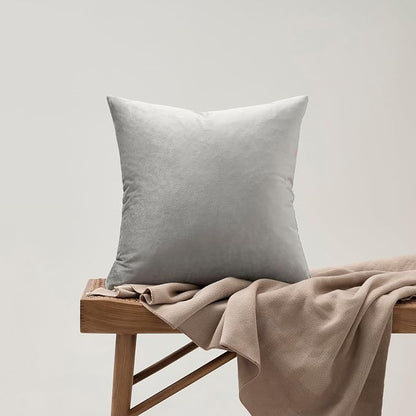 GIGIZAZA Silver Grey Velvet Throw Pillow Covers 22x22 Pack of 2 | Decorative - Image 7