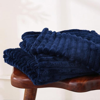 Navy Blue Fleece Throw Blanket 50”×60” - Image 4