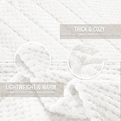 Exclusivo Mezcla Soft Waffle Fleece Bed Blanket Queen Size, Cozy Flannel - Image 7