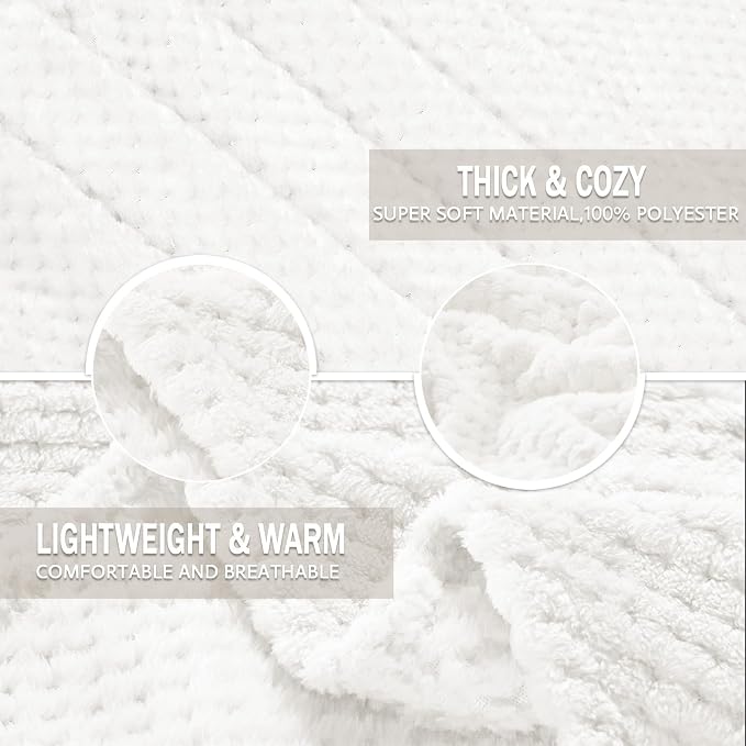 Exclusivo Mezcla Soft Waffle Fleece Bed Blanket King Size, Cozy Flannel - Image 7