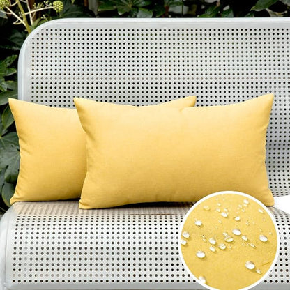 MIULEE Pack of 2 Decorative Outdoor Solid Waterproof Throw Pillow Covers Faux - Image 7