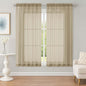 Sheer Taupe Curtains, Sheer Curtains 63 inch Length 2 Panels Set, Rod Pocket by OWENIE