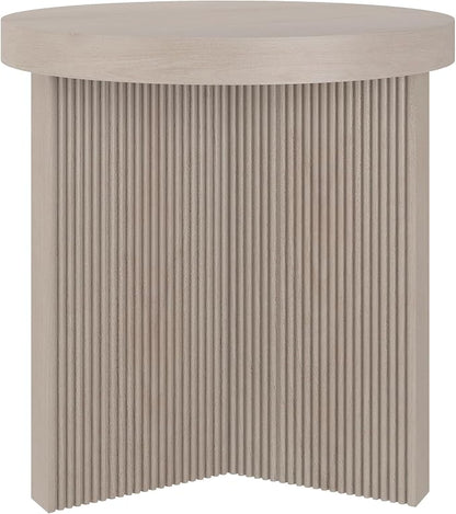 Henn&Hart 22" Fluted Scandinavian Round End Table, Ribbed Side Table, Nightstand - Image 7