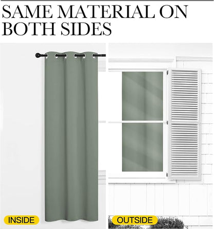 NICETOWN Sage Green Nursery Essential Thermal Insulated Solid Grommet Top - Image 6