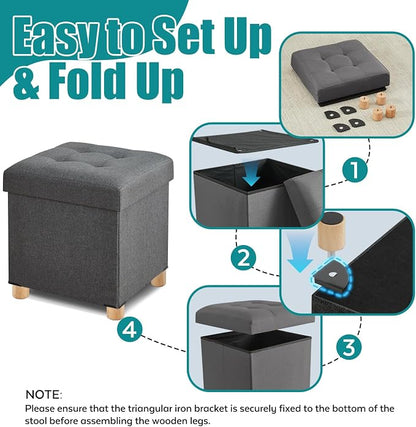 BRIAN & DANY Ottoman with Storage, Square Storage Ottoman - Image 5