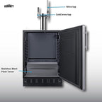 Summit 24" Nitro Cold Brew/Cold Brew Kegerator, Combination Dual Tap Kit, Stainless Steel- SBC7BRSCM2