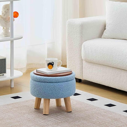 Wimarsbon Storage Ottoman, Modern Round Footrest - Image 2