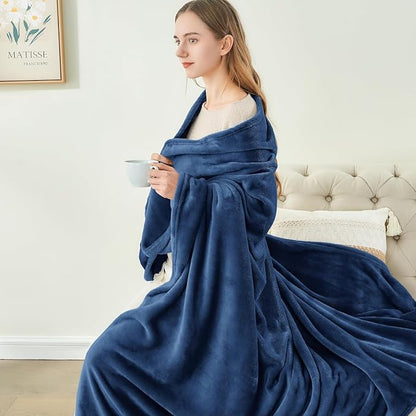 BEDELITE Fleece Blanket Soft Plush Full Bed Blanket Navy 84"x90" | Ultra Soft - Image 4