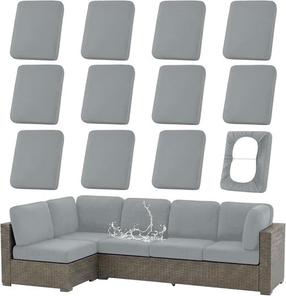 Waterproof Outdoor Cushion Covers, Stretch Patio Slipcovers | UV Resistant by hyha
