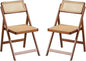 Furlide Rattan Folding Chairs, Modern Mid Century Dining Chairs Set of 2 by Furlide