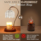 Candle Warmer Lamp with Timer Dimmer, Lotus Flower Dimmable Candle lamp Warmer, 2 Bulbs, Height Adjustable Wax Melt Warmer for Jar Scented Candles, Birthday Gifts Ideas for Women Mom, Home Decor