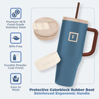 IRON °FLASK Co-Pilot Insulated Mug w/Boot, Straw & Flip Cap Lids - Cup Holder Bottle for Hot, Cold Drink - Leak-Proof - Water, Coffee Portable Travel Mug - Dream Sunset, 40 Oz